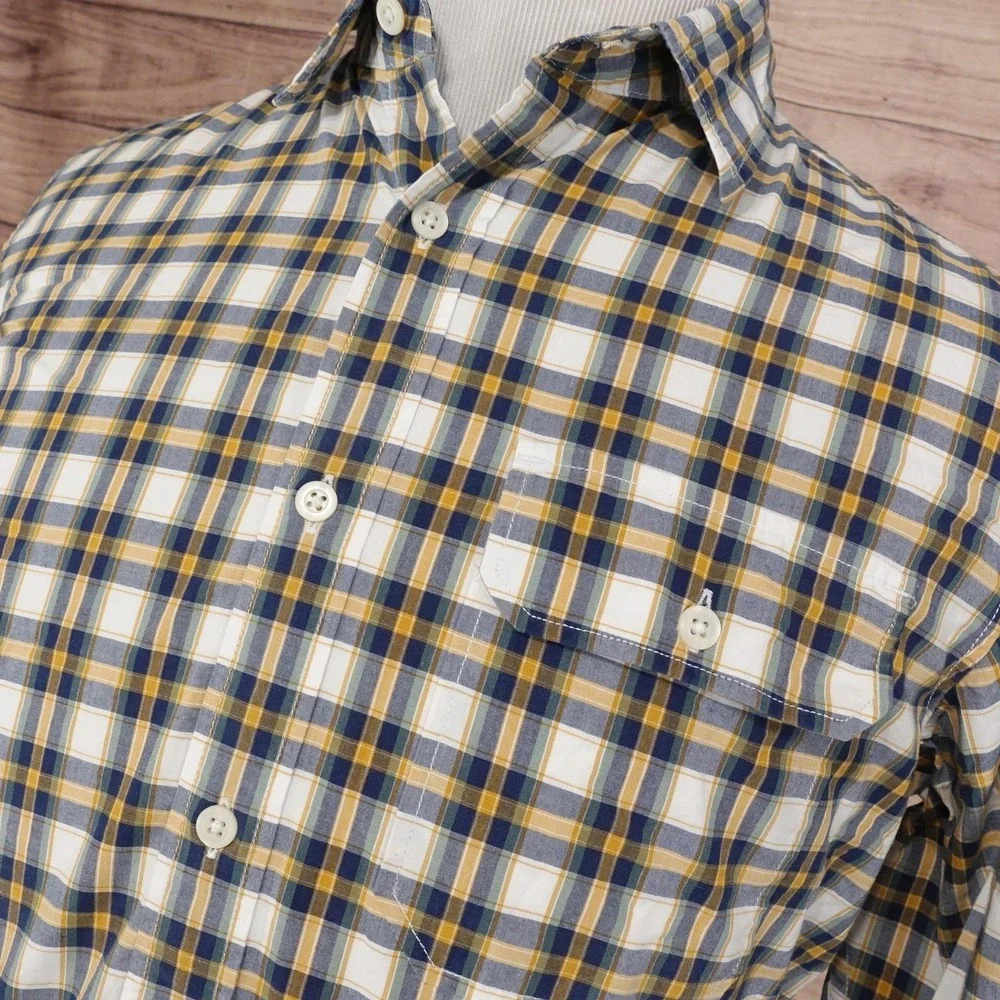 Banana Republic Shirt M Plaid Long Sleeve Button-Up Slim Fit Custom 078 Wash